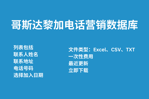 哥斯达黎加电话营销数据库
